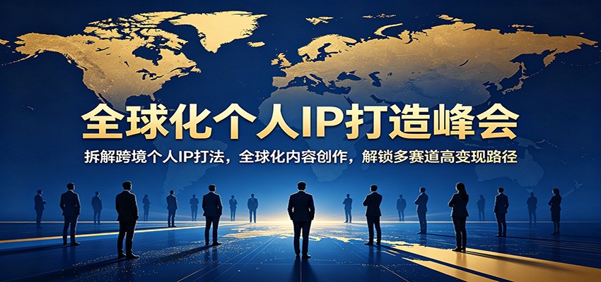 全球化个人IP打造峰会：拆解跨境个人IP打法，全球化内容创作，解锁多赛道高变现路径-蓝海云网创