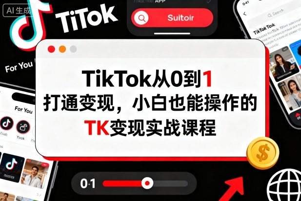TikTok从0到1打通变现,小白也能操作的TK变现实战课程-蓝海云网创
