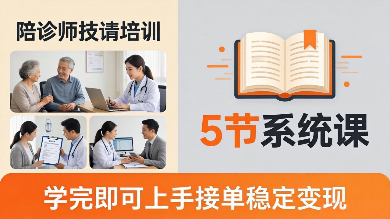 想做陪诊师不知从何下手？5节系统课教你掌握核心技能，学完即可上手接单稳定变现-蓝海云网创