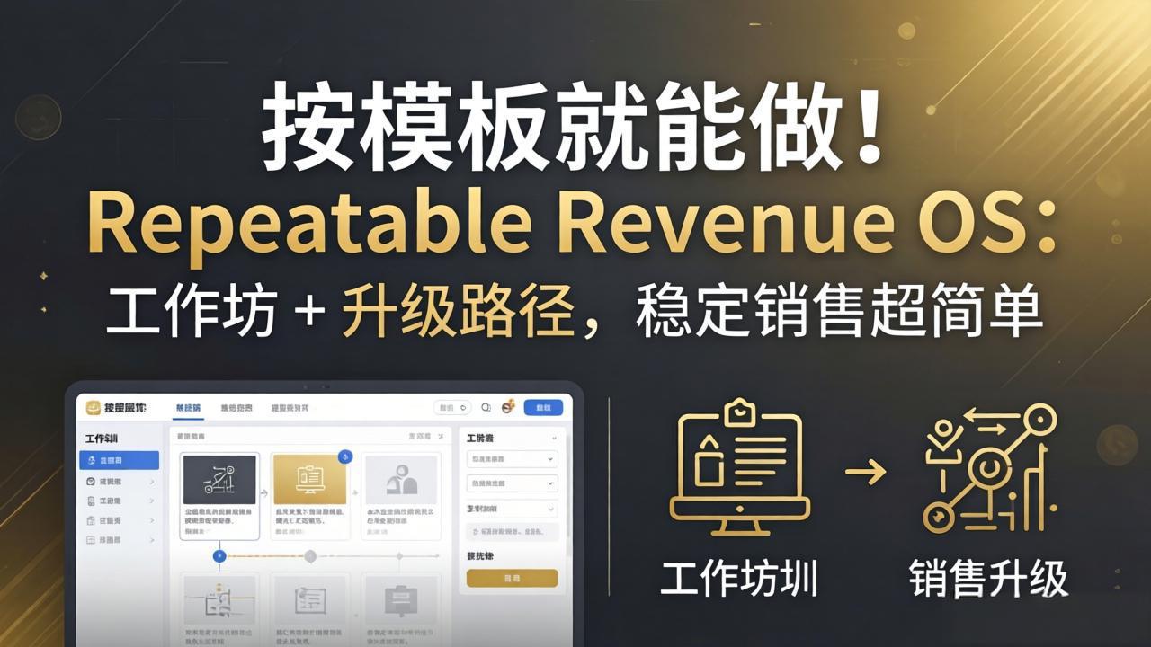 按模板就能做！Repeatable Revenue OS：工作坊 + 升级路径，稳定销售超简单-蓝海云网创