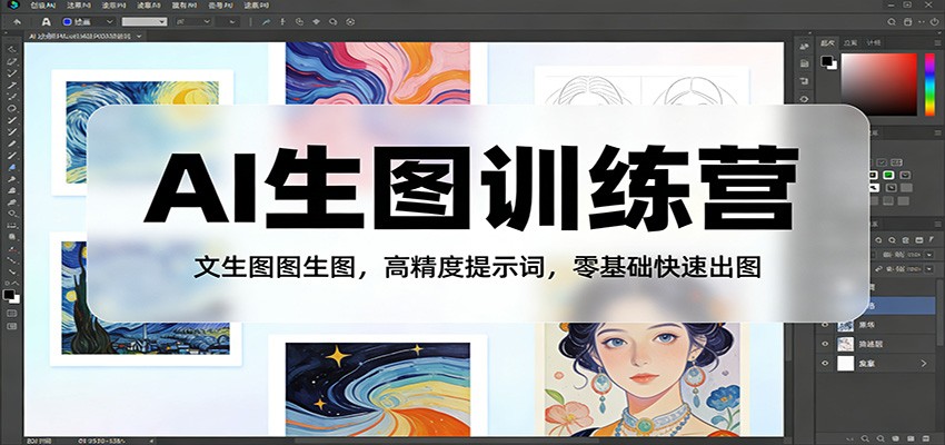 AI生图训练营：文生图图生图，高精度提示词，零基础快速出图-蓝海云网创
