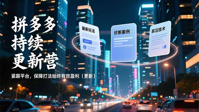 拼多多持续更新营，最新玩法、诊断案例、前沿技术，紧跟平台，保障打法始终有效盈利(更新-蓝海云网创