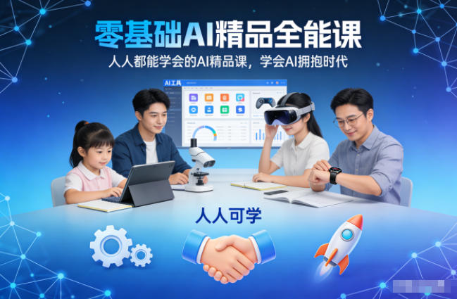 零基础AI精品全能课，人人都能学会的AI精品课，学会AI拥抱时代-蓝海云网创