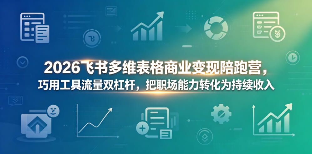 2026飞书多维表格商业变现陪跑营，巧用工具流量双杠杆，把职场能力转化为持续收入-蓝海云网创