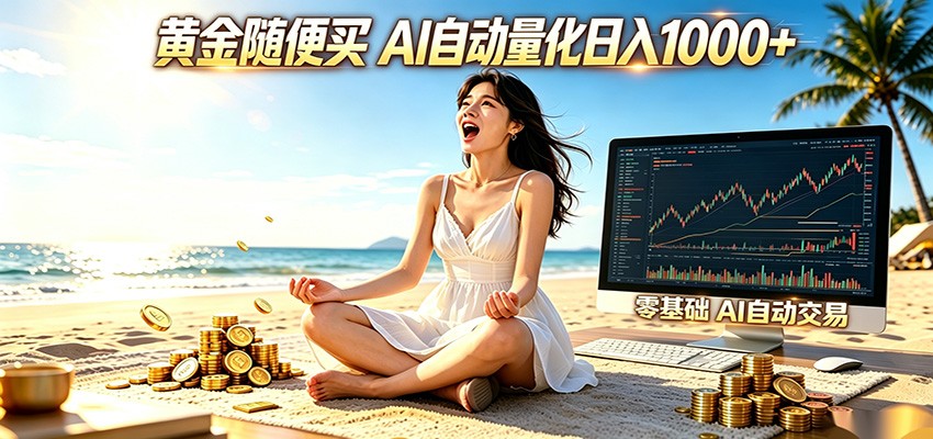 黄金随便买？AI自动外汇量化交易 在家当皇帝 日入1000+-蓝海云网创