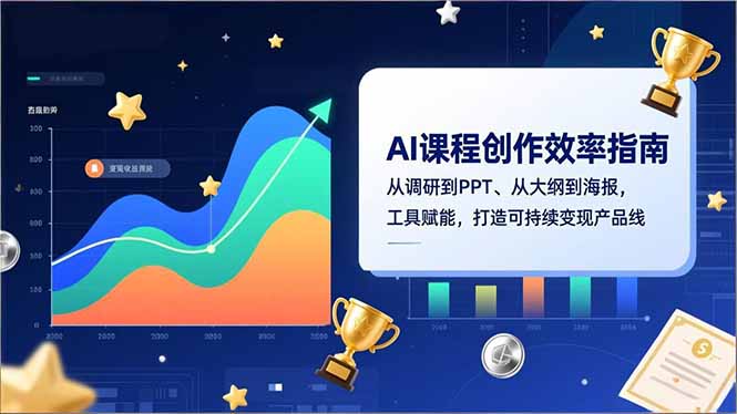AI课程创作效率指南，从调研到PPT、从大纲到海报，工具赋能，打造可持续变现产品线-蓝海云网创