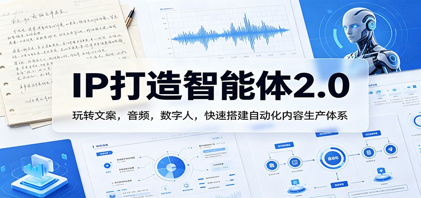 IP打造智能体2.0：玩转文案，音频，数字人，快速搭建自动化内容生产体系-蓝海云网创