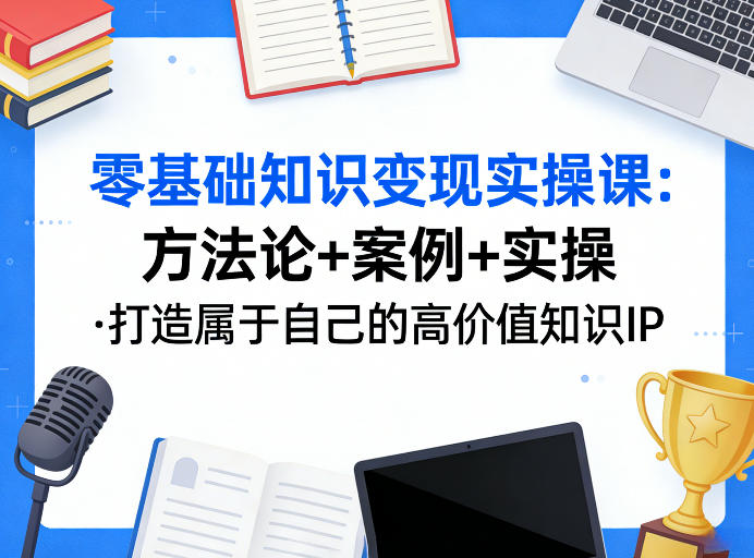 零基础知识变现实操课，方法论+案例+实操，打造属于自己的高价值知识IP-蓝海云网创