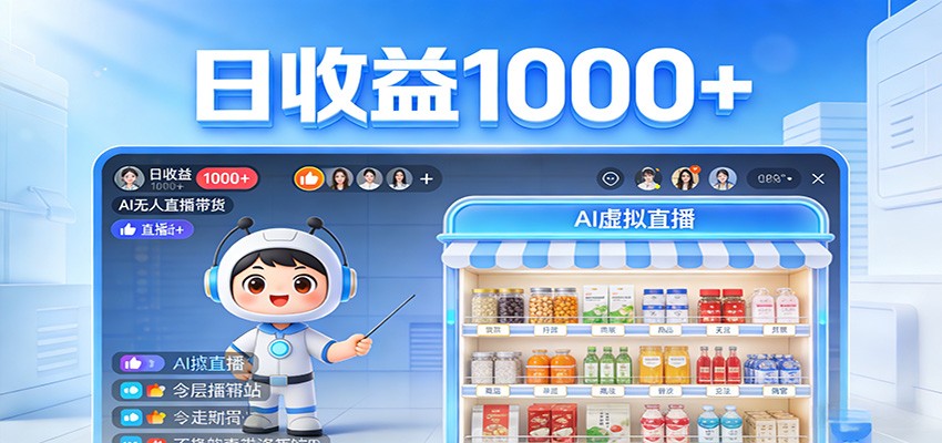 不用露脸不用说话，24小时自动卖货赚钱，全天自动直播，收益看得见-蓝海云网创