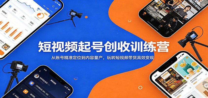 短视频起号创收训练营：从账号精准定位到内容量产，玩转短视频带货高效变现-蓝海云网创