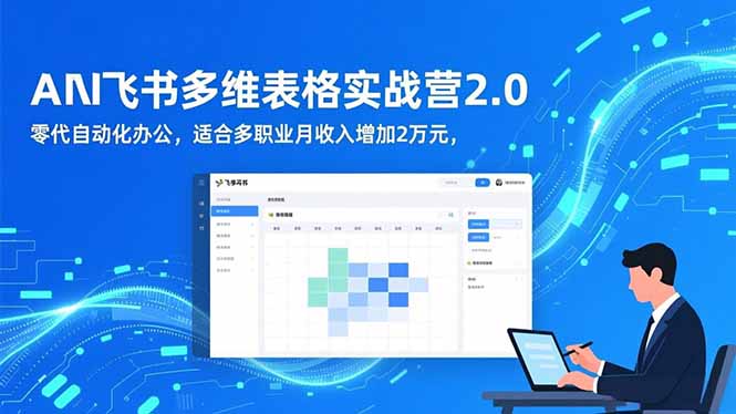 AI+飞书多维表格实战营2.0：零代码自动化办公，适合多职业月收入增加2万元-蓝海云网创