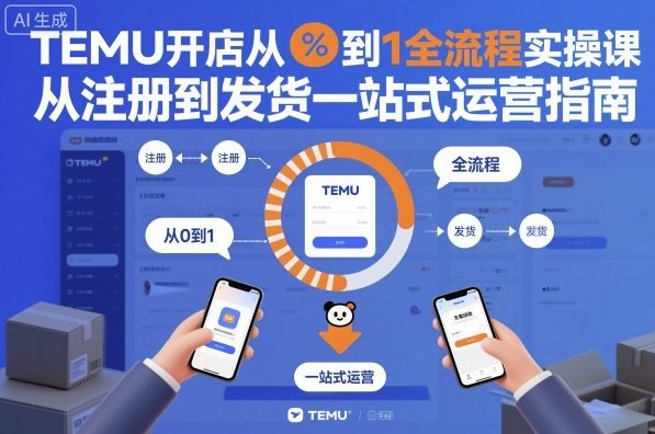 TEMU开店从0到1全流程实操课，从注册到发货一站式运营指南-蓝海云网创