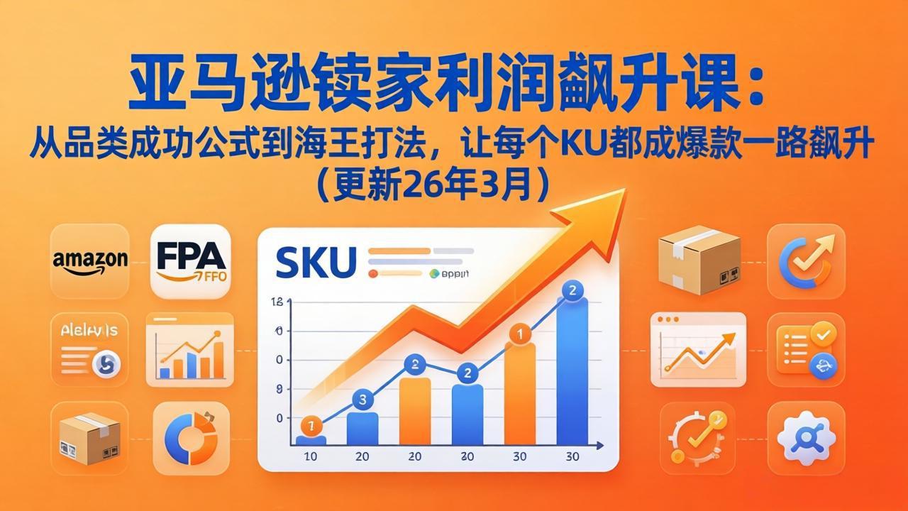 亚马逊卖家利润飙升课：从品类成功公式到海王打法，让每个SKU都成爆款一路飙升(更新26年3月-蓝海云网创