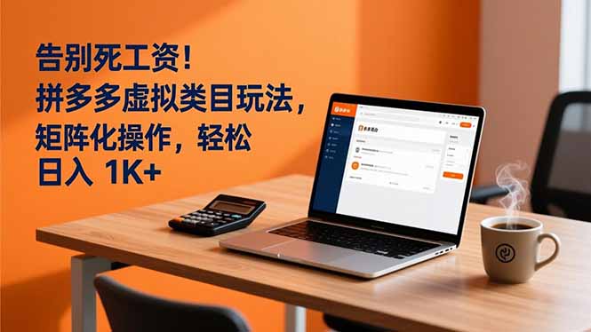 告别死工资！拼多多虚拟类目玩法，矩阵化操作，轻松日入 1K+-蓝海云网创