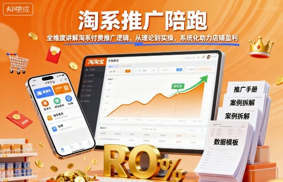 淘系推广陪跑,全维度讲解淘系付费推广逻辑,从理论到实操,系统化助力店铺盈利-蓝海云网创