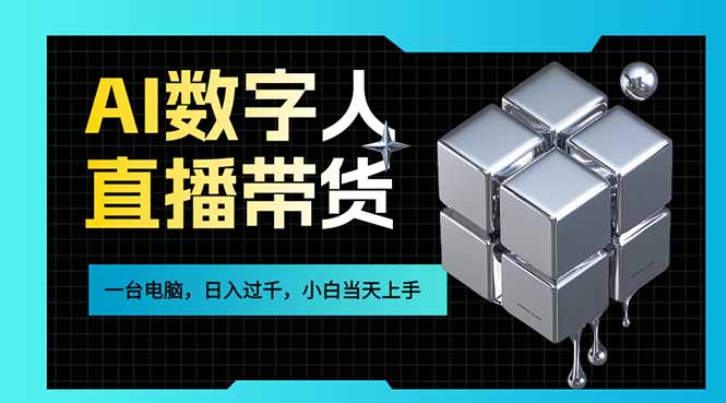 AI数字人直播带货风口已来，一台电脑在家日入过千，小白当天上手的赚钱技能-蓝海云网创