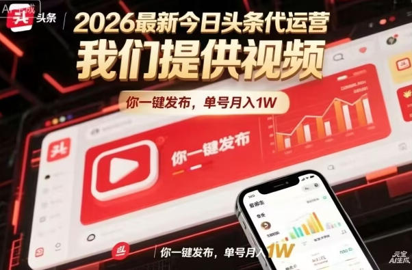 今日头条躺賺模式，你9我1，操作简单，一键发布，单机日入数百，长期合作【揭秘】-蓝海云网创