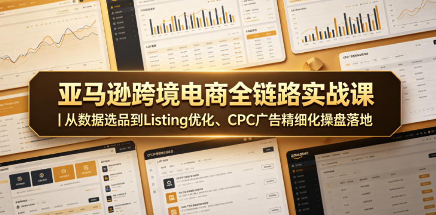 亚马逊跨境电商全链路实战课｜从数据选品到Listing优化、CPC广告精细化操盘落地-蓝海云网创