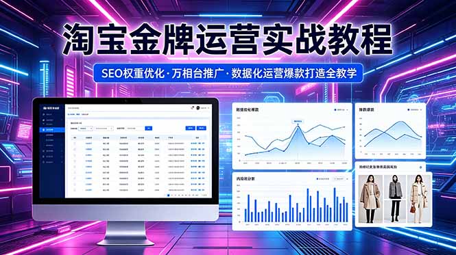 2026 淘宝金牌运营实战教程，SEO权重优化万相台推广，数据化运营爆款打造全教学-蓝海云网创