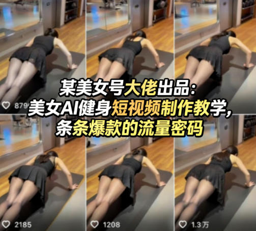 某美女号大佬出品：美女AI健身短视频制作教学，条条爆款的流量密码-蓝海云网创