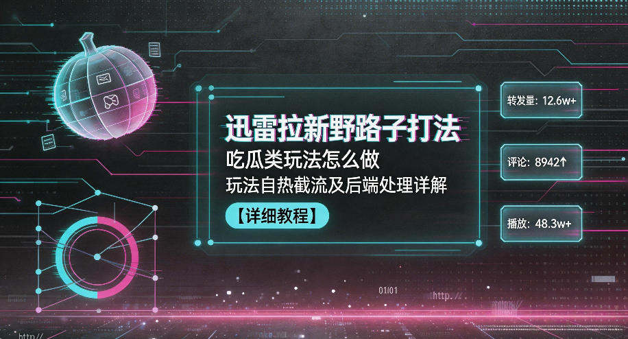 迅雷拉新野路子打法，吃瓜类玩法怎么做，玩法自热截流及后端处理详解-蓝海云网创