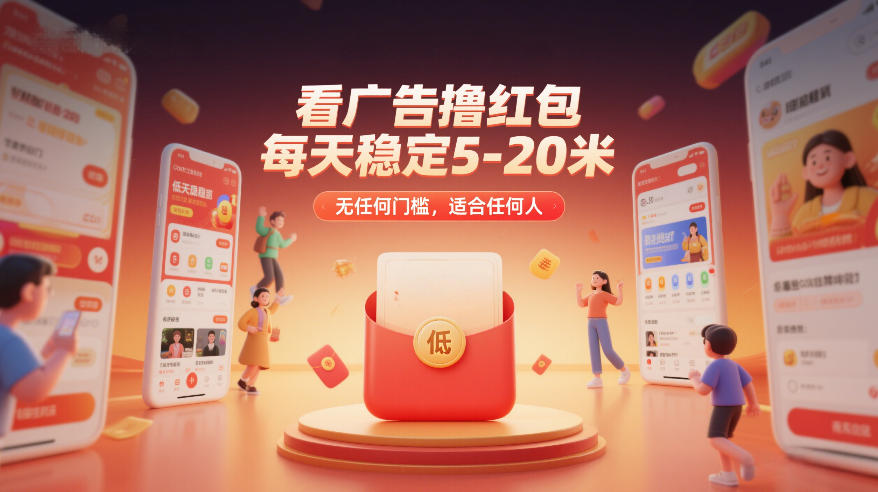 看广告撸红包，每天稳定5-20米，无任何门槛，适合任何人-蓝海云网创