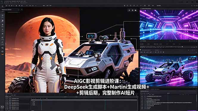 AIGC影视剪辑进阶课：DeepSeek生成脚本+Martini生成视频+剪辑后期，完整制作AI短片-蓝海云网创