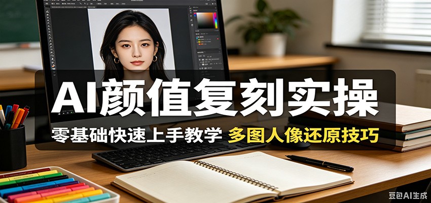 AI颜值复刻实操，零基础快速上手教学，多图人像还原技巧-蓝海云网创