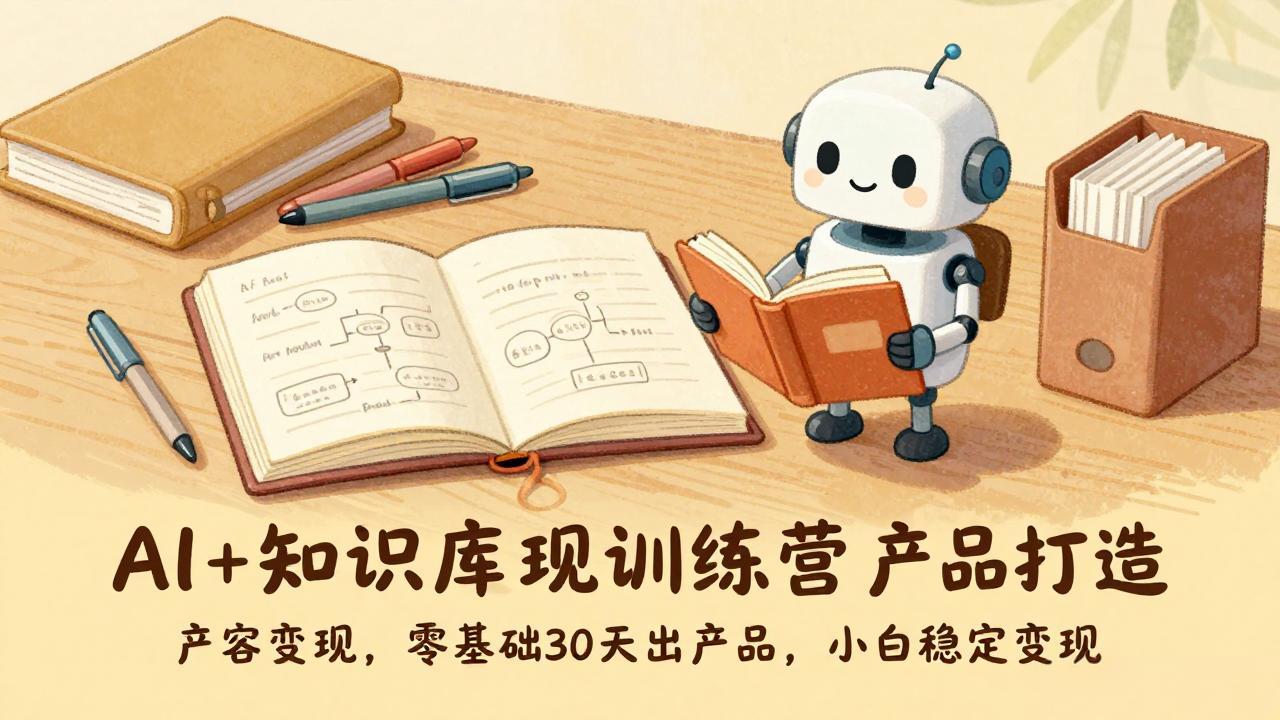 AI+知识库变现训练营，产品打造、内容创作、全平台变现，零基础30天出产品，小白稳定变现-蓝海云网创