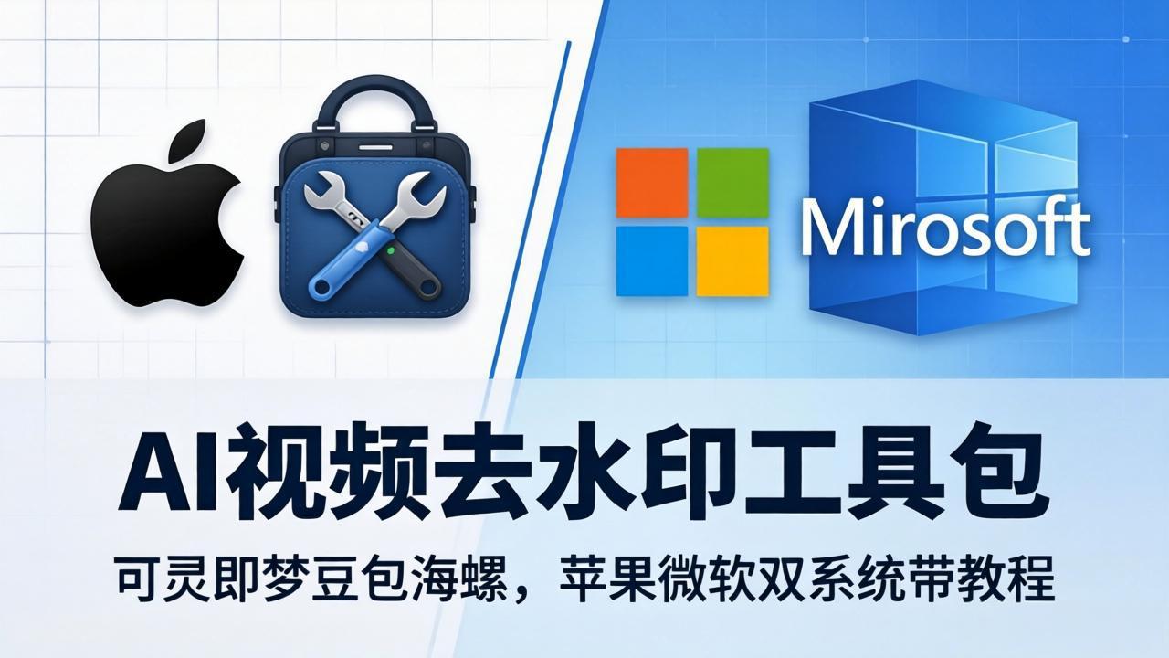 AI视频去水印工具包：可灵即梦豆包海螺，苹果微软双系统带教程-蓝海云网创