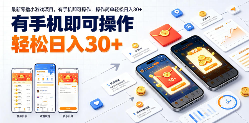 最新零撸小游戏项目，有手机即可操作，操作简单轻松日入30+-蓝海云网创