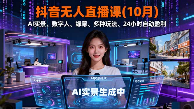 抖音无人直播课(10月-蓝海云网创