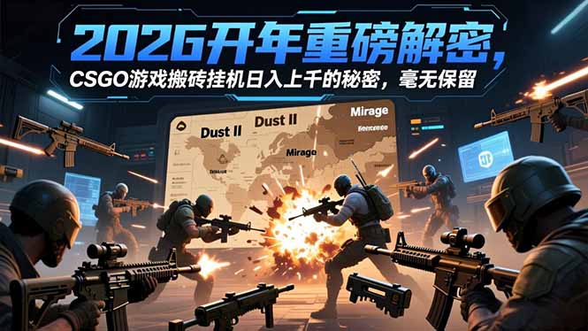 2026开年重磅解密，CSGO游戏搬砖挂机日入上千的秘密，毫无保留-蓝海云网创