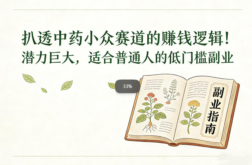 扒透中药小众赛道的賺米逻辑，潜力巨大，适合普通人的低门槛副业-蓝海云网创