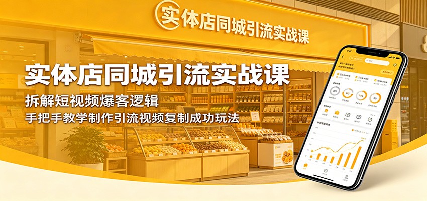 实体店同城引流实战课：拆解短视频爆客逻辑，手把手教学制作引流视频复制成功玩法-蓝海云网创
