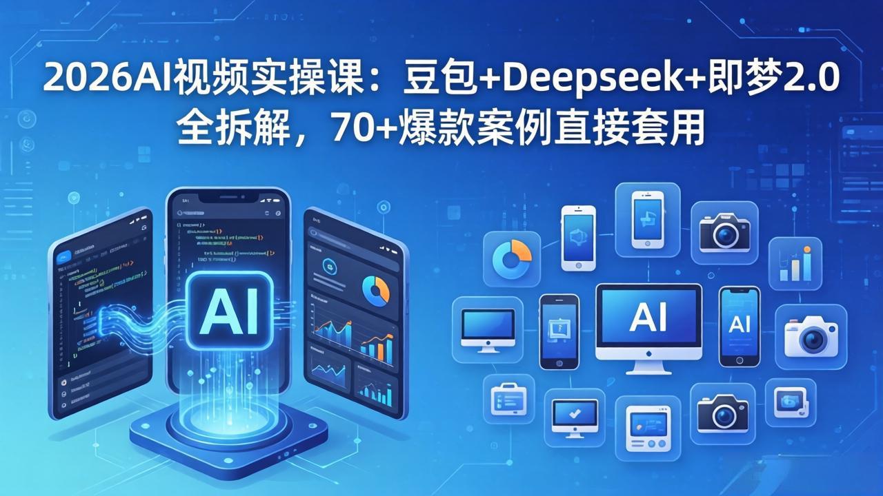 2026AI视频实操课：豆包+Deepseek+即梦2.0全拆解，70+爆款案例直接套用-蓝海云网创