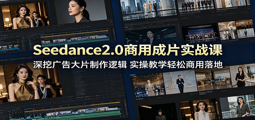 Seedance2.0商用成片实战课：深挖广告大片制作逻辑，实操教学轻松商用落地-蓝海云网创