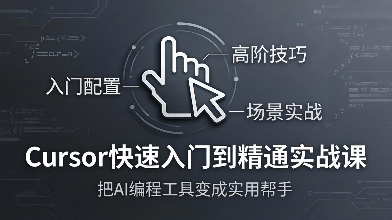 Cursor快速入门到精通实战课：入门配置+高阶技巧+场景实战，把AI编程工具变成实用帮手-蓝海云网创