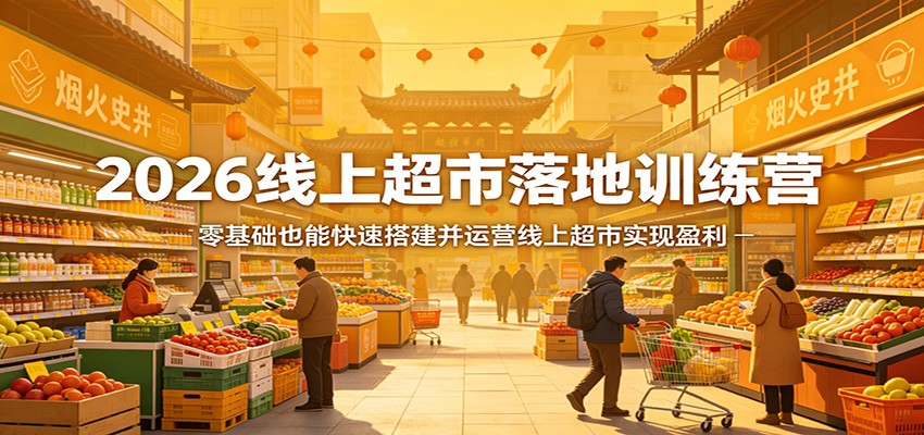2026线上超市落地训练营，零基础也能快速搭建并运营线上超市实现盈利-蓝海云网创