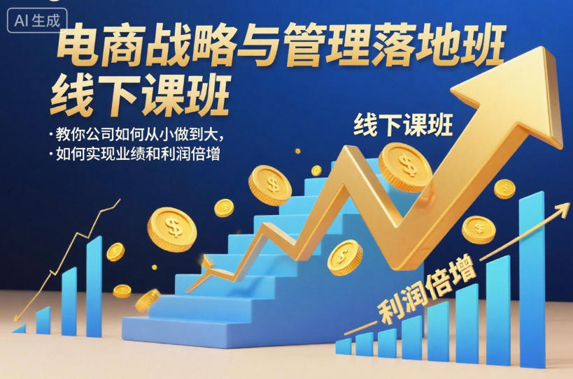 电商战略与管理落地班线下课,教你公司如何从小做到大,如何实现业绩和利润倍增【录音】-蓝海云网创