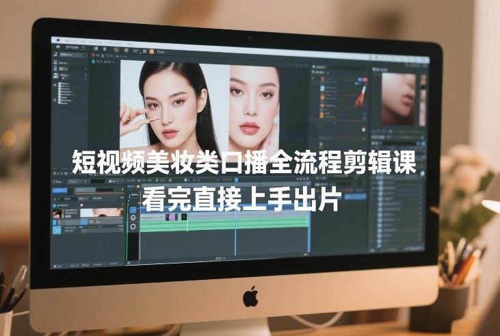 短视频美妆类口播全流程剪辑课，看完直接上手出片-蓝海云网创