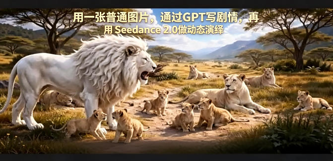 用一张普通图片，通过GPT写剧情，再用Seedance 2.0做动态演绎，居然能生成迪士尼风格搞笑动画-蓝海云网创