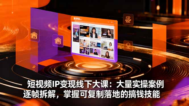 短视频IP变现线下大课：大量实操案例逐帧拆解，掌握可复制落地的搞钱技能-蓝海云网创