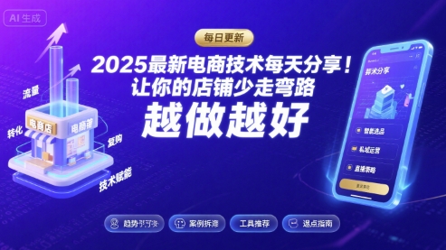 2025最新电商技术每天分享，让你的店铺少走弯路，越做越好(更新26年01月)-蓝海云网创