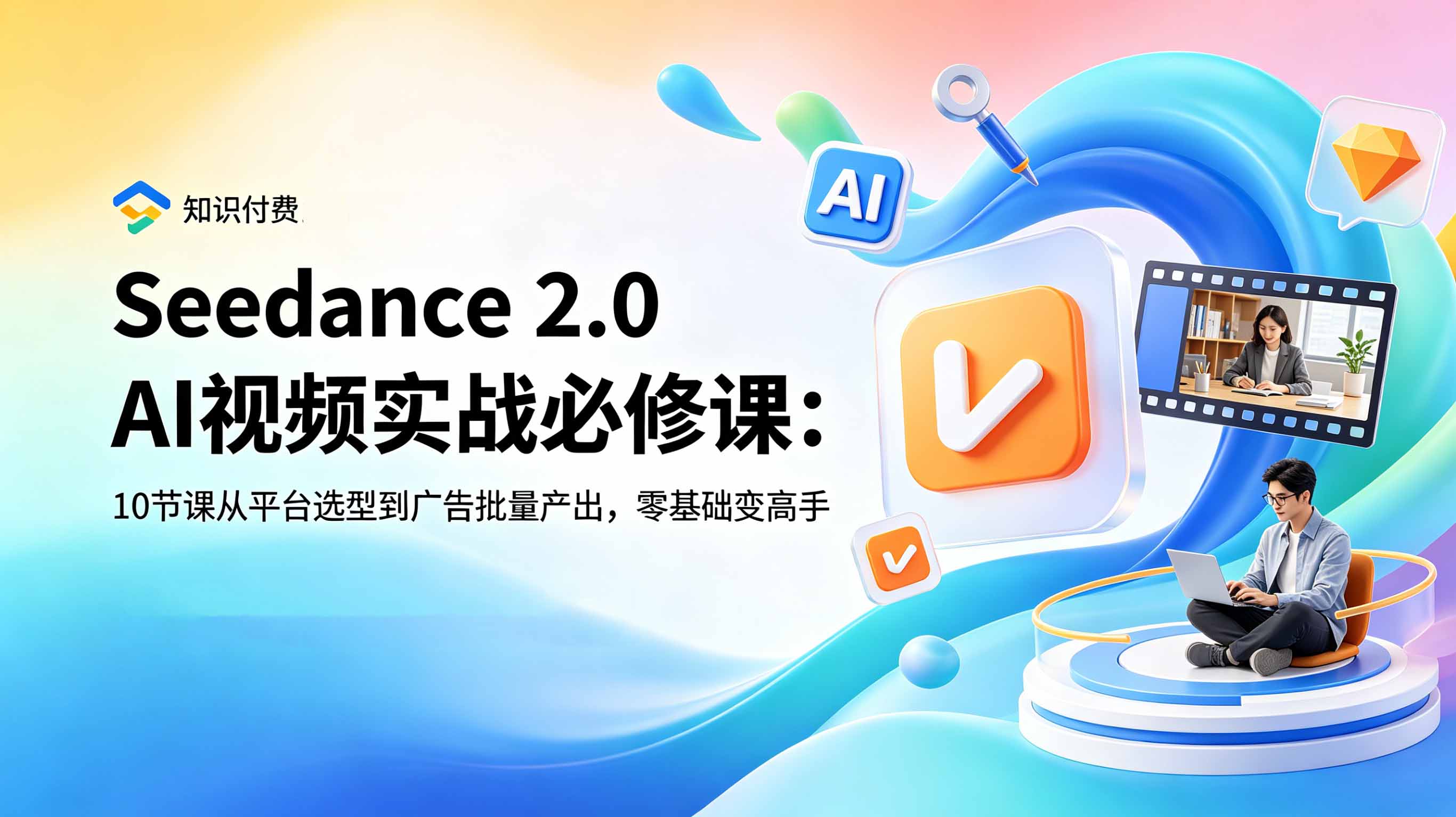 Seedance 2.0 AI视频实战必修课：10节课从平台选型到广告批量产出，零基础变高手-蓝海云网创
