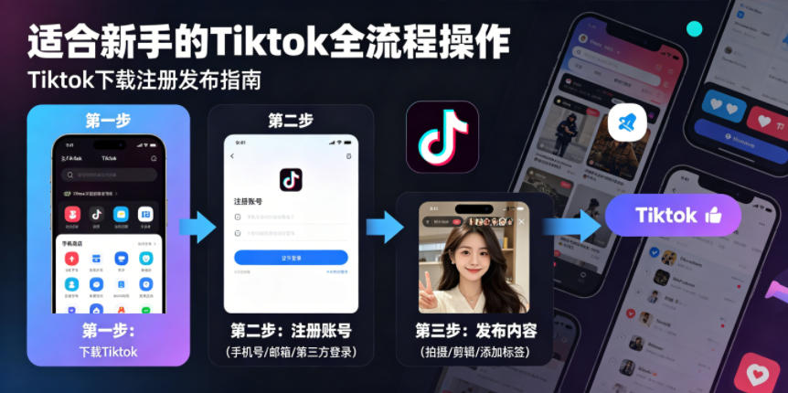 Tiktok下载注册发布，适合新手的Tiktok全流程操作-蓝海云网创