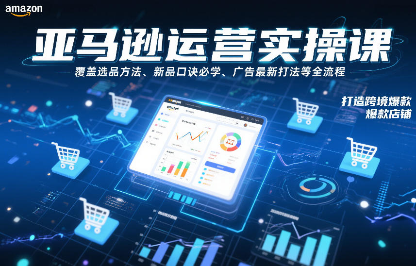 亚马逊运营实操课,覆盖选品方法、新品口诀必学、广告最新打法等全流程,打造跨境爆款店铺(更新4月)-蓝海云网创