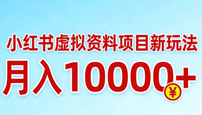 小红书虚拟资料项目最新玩法，月入10000＋-蓝海云网创