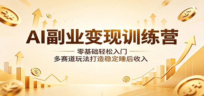 AI副业变现训练营：零基础轻松入门，多赛道玩法打造稳定睡后收入-蓝海云网创