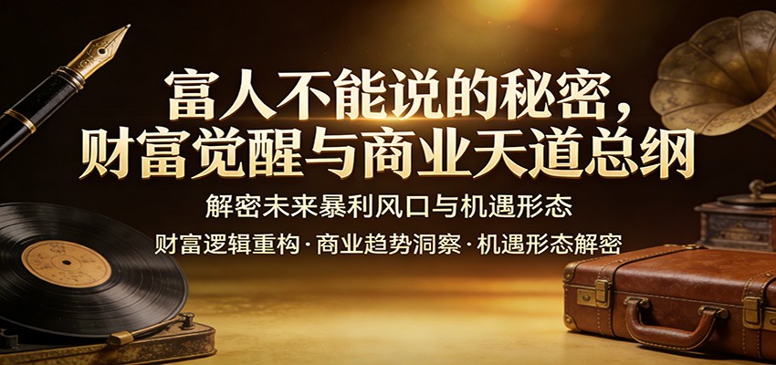 富人不能说的秘密，财富觉醒与商业天道总纲，解密未来暴利风口与机遇形态-蓝海云网创